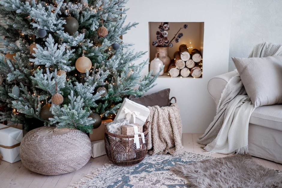 A cozy living room with wrapped presents, part of the best family gift ideas for Christmas