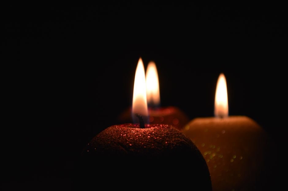Close-up of a candle flame burning