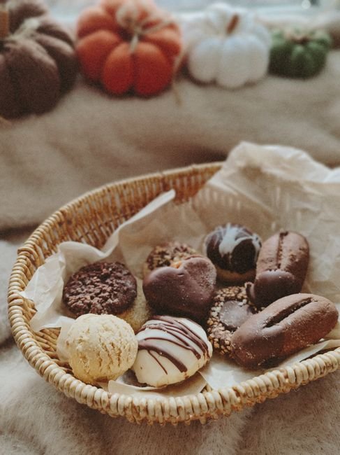 Basket of homemade baked goods as a comfort food sympathy gift